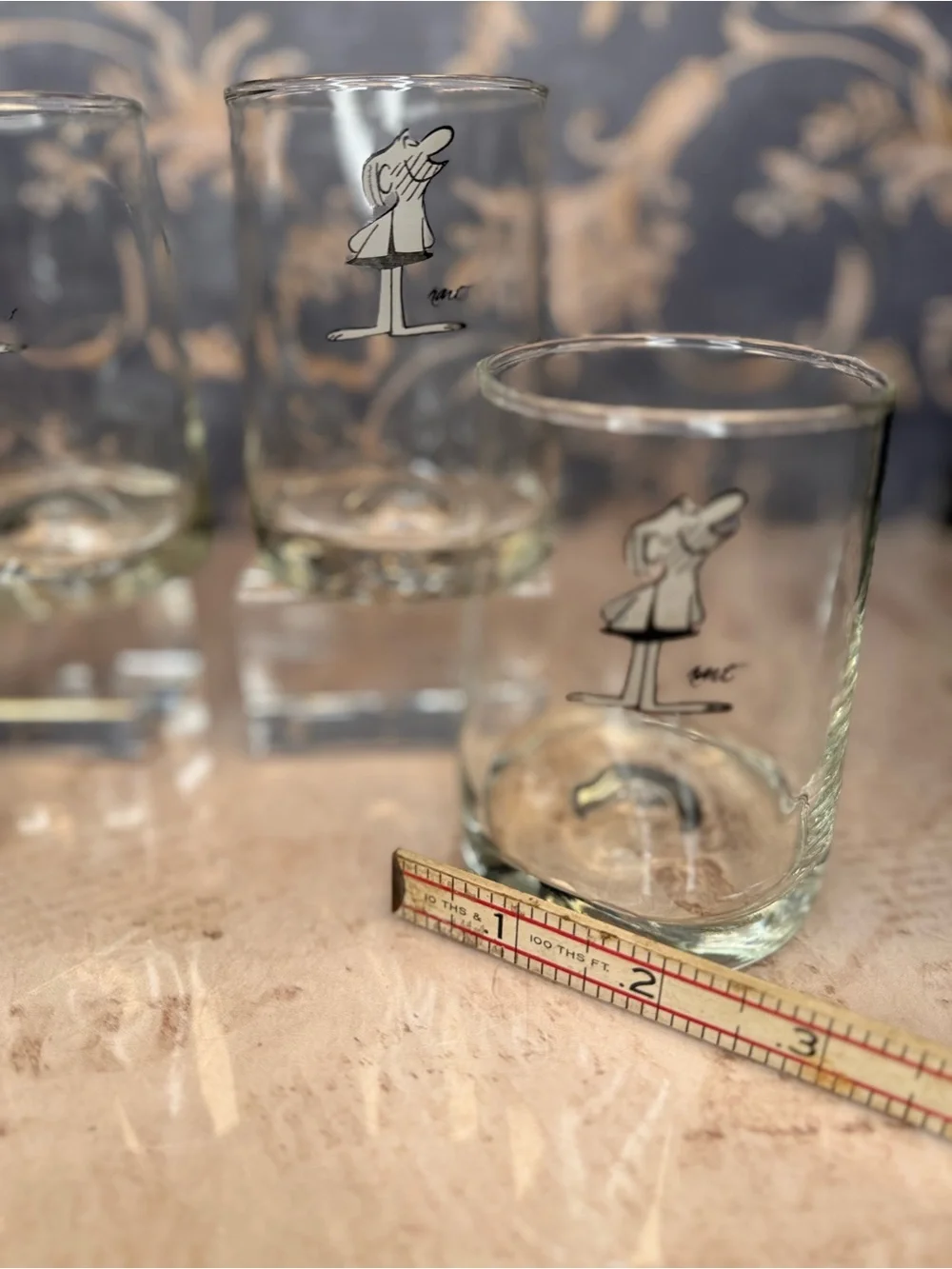 Vintage B.C. Comic Strip Pinched Rocks Glasses Set of 4 Johnny Hart